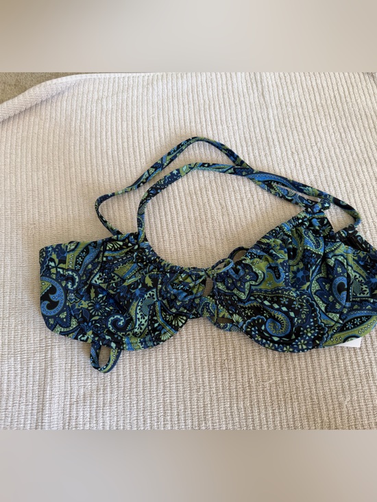 Shade & Shore Other - Shade & Shore Blue and Green Paisley Bikini Top
